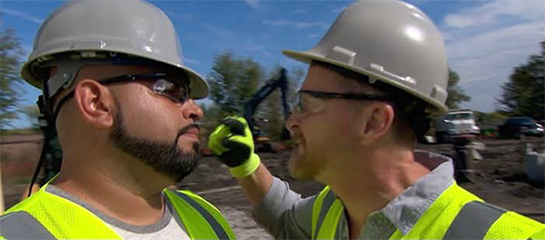 Man Yelling at Roadside Worker