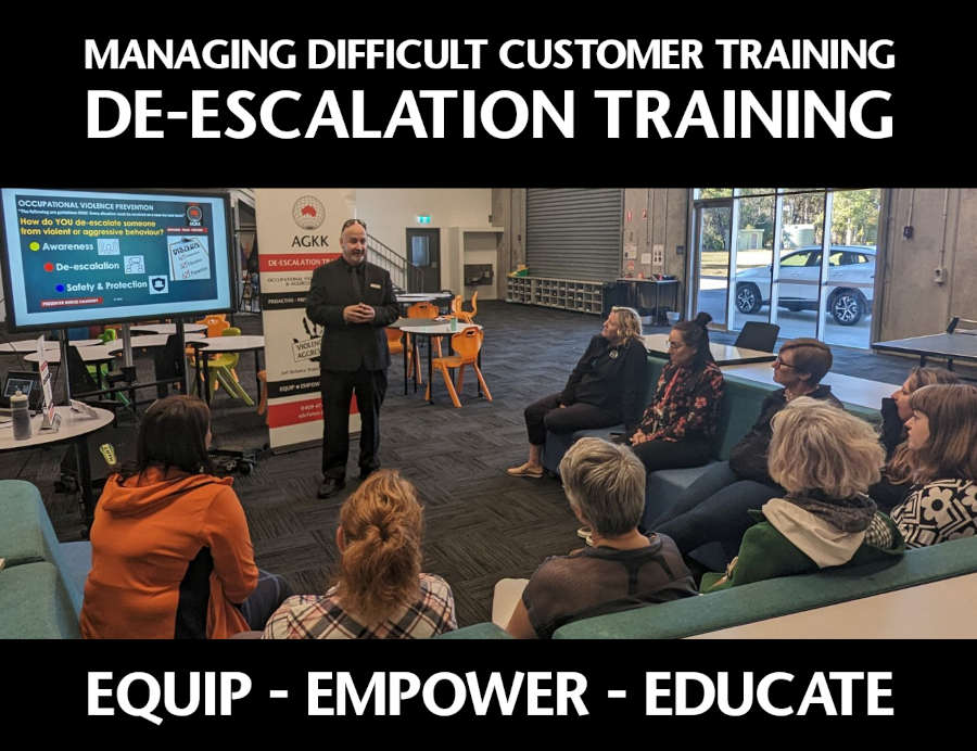 Managing difficult customers training, de-escalation training, courses, programs and workshops throughout Brisbane and across Australia for all staff and employees