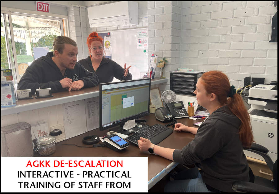 Dealing with Difficult Customer training and De-escalation Training is a program or workshop that teaches employees, staff and managers de-escalation skills on how to deal with difficult customers so staff they can effectively manage and diffuse workplace conflict situations