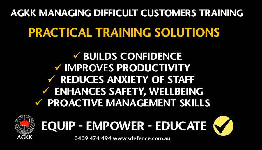 OVA TRAINING - OCCUPATIONAL VIOLENCE & AGGRESSION TRAINING – & DE-ESCALATION TRAINING FOR STAFF & ALL BUSINESSES